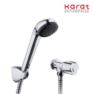 Karat Faucet ก๊อกเดี่ยวติดผนัง พร้อมฝักบัวสายอ่อนสีโครเมี่ยม