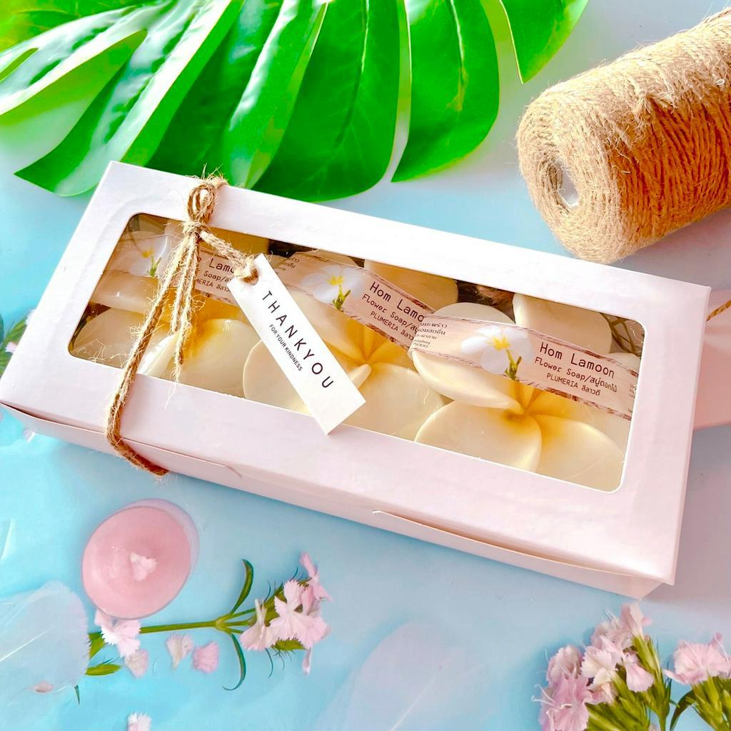 สบู่ดอกลีลาวดี แพค 3 ก้อน/กล่อง สบู่ของขวัญ กลิ่นหอมดอกลีลาวดี สินค้ามีเลขจดแจ้ง Made in Thailand