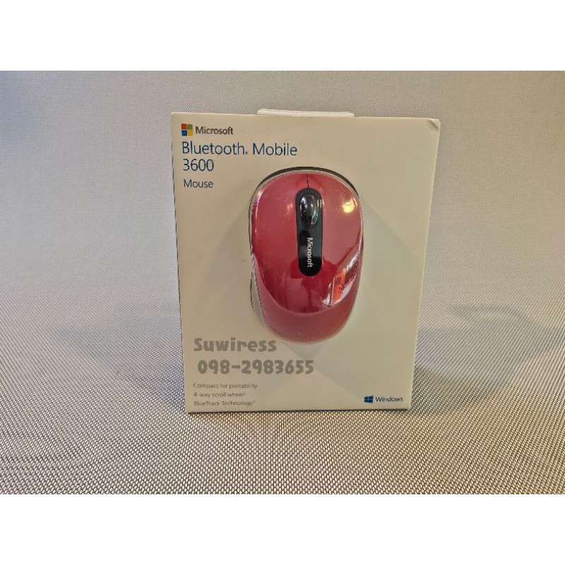 Microsoft mouse Bluetooth 3600 Red color เมาส์ไมโครซอฟท์ บลูทูธ 3600 สีแดง