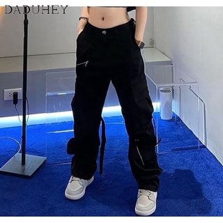 DaDuHey🔥 Mens and Womens Spring 2022 Functional Loose Cargo Pants Korean Style Fashion Brand Trendy Fashion Zipper Straight Casual Pants