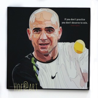 Andre Agassi อังเดร อากัสซี Tennis นักเทนนิส รูปภาพ​ติด​ผนัง​ pop art​ กรอบรูป​​ นักกีฬา ของขวัญ​​ แต่งบ้าน รูปภาพ