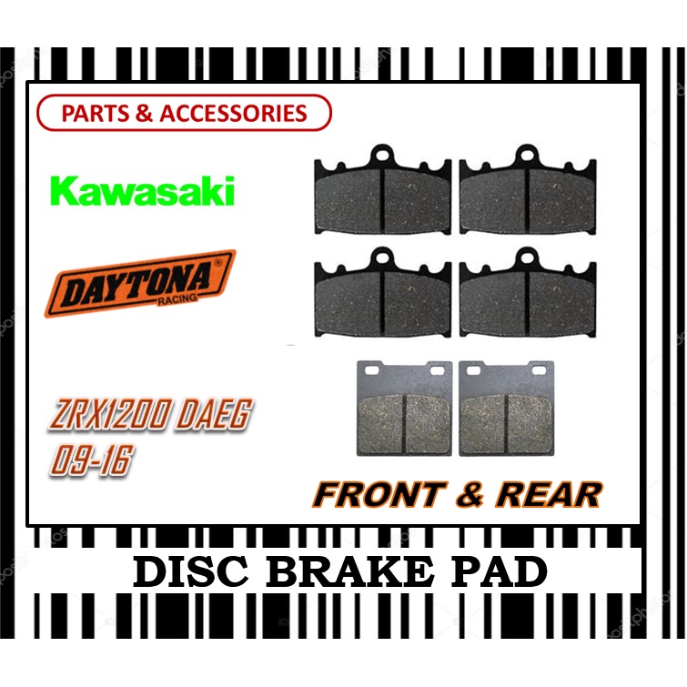 KAWASAKI ZRX 1200 DAEG 09-16 ชุดผ้าเบรค FR0NT & REAR DAYTONA TYPE