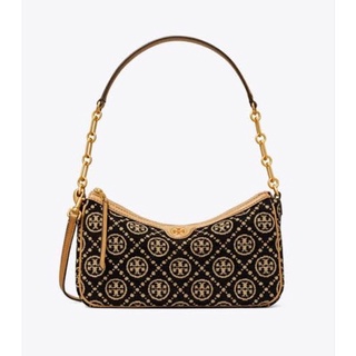 กระเป๋า tory แท้ 💯 tory burch t monogram jacquard studio shoulder bag