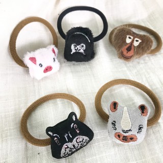 Hair Ties - ยางรัดผมหน้าสัตว์ป่าทีมสัตว์กินพืช / ยางรัดผม / หนังยางรัดผม