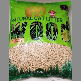 ทรายแมวไม้สน 10 ลิตร ไร้สารเคมี ดับกลิ่นได้ดี / Wood cat litter 10 L