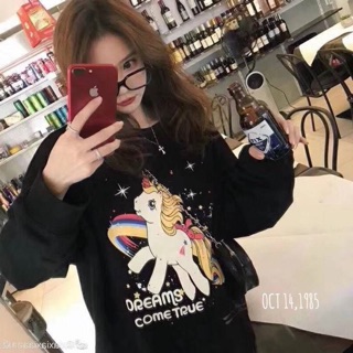 เสื้อแขนยาวผ้าเกล็ดปลาลายunicorn