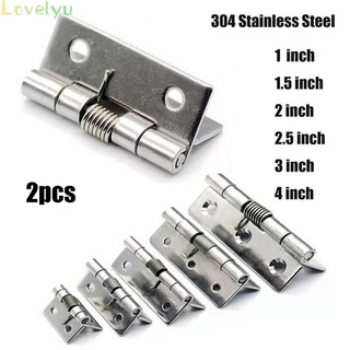 【LOVELYU】2pcs Self Closing Stainless Steel Spring Door Hinge Hardware 1/1.5/2/2.5/3/4Inch Home Improvement Tools high quality【Good Quality】