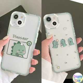 เคสโทรศัพท์มือถือนิ่ม ป้องกันเลนส์ ลายไดโนเสาร์น่ารัก สีเขียว สําหรับ Xiaomi Redmi Note 11 11S 10 10S 4G 10C 9T 9A 9C 10 9S 9 8 7 6 7A S2 Poco X3 NFC GT F3 F2 M3 M4 Pro 5G 4G