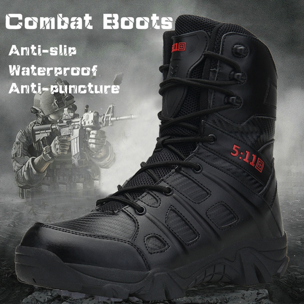 Desert Combat Outdoor Army Hiking Shoes Waterproof Travel Shoes Male Wild Trekking Ankle Boots (39-4