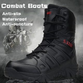 Desert Combat Outdoor Army Hiking Shoes Waterproof Travel Shoes Male Wild Trekking Ankle Boots (39-47)