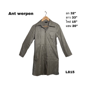 Ant werpen dress เดรสแขนยาวเข้ารูปผ้าโพลีเอสเตอร์100% L815