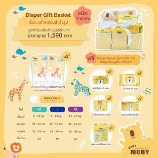 Moby Diaper Gift Basket เซ๊ตตะกร้าผ้าอ้อมสำเร็จรูป