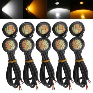 12 V 23 มม. Dual Color Switchback 4014 Smd 12 Led Drl Eagle Eye ไฟเลี้ยวสําหรับติดรถยนต์ 10 ชิ้น