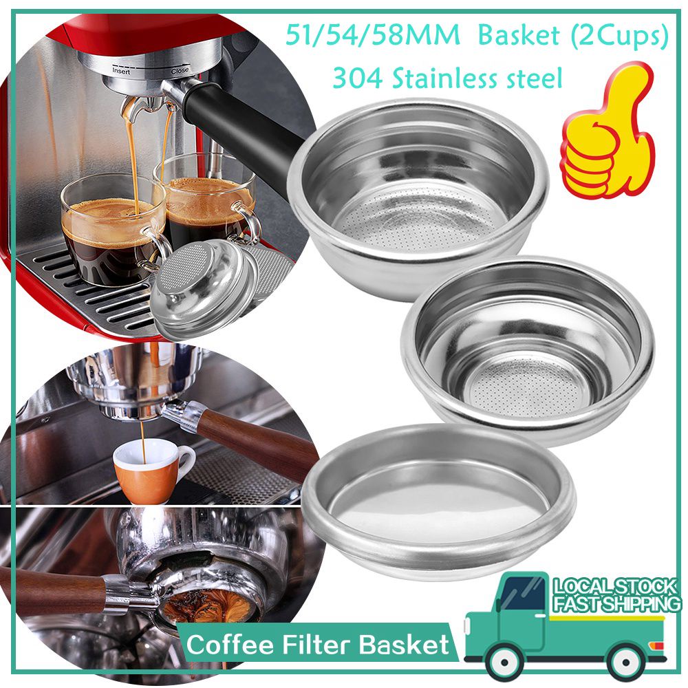 สินค้าพร้อมส่ง ✔ 51/54/58mm 1-2 ช๊อต ตะแกรงชงกาแฟ  Filter Basket  ตะกร้ากรองกาแฟสแตนเลส  อะไหล่เครื่องชงกาแฟ