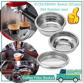 สินค้าพร้อมส่ง ✔ 51/54/58mm 1-2 ช๊อต ตะแกรงชงกาแฟ  Filter Basket  ตะกร้ากรองกาแฟสแตนเลส  อะไหล่เครื่องชงกาแฟ