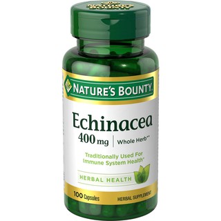 (พร้อมส่ง) เสริมภูมิคุ้มกัน Natures Bounty Echinacea 400 mg ขนาด 100 Capsules ของแท้100% อย่าเสี่ยงซื้อสินค้าปลอม