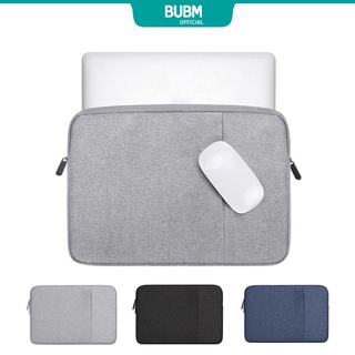 Bubm เคสกระเป๋าโพลีเอสเตอร์ พร้อมช่องใส่แล็ปท็อป โน้ตบุ๊ก สําหรับ Macbook Air 11 13 12 15 Pro 13.3 15.4 15.6 นิ้ว hdmK