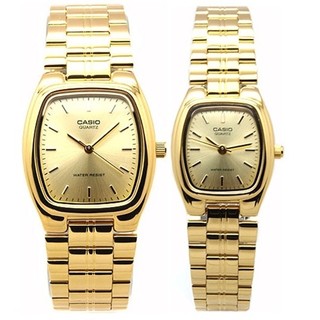 Casio Standard Set คู่ชายหญิง นาฬิกาข้อมือ สีทอง สายสเตนเลส รุ่น Set-1169N-9A