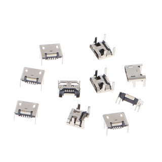 Pcf* 10 ชิ้น Micro Usb Type B 5 Pin Female ซ็อกเก็ตเชื่อมต่อ Smd 4 ขา 90 องศา