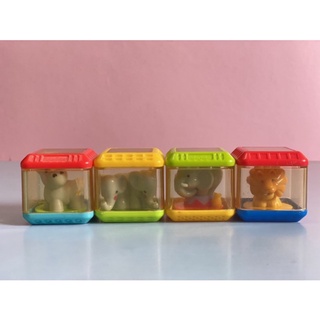 Fisher Price Blocks/บล๊อคเสริมทักษะฟิชเชอร์ไพรส์/ของเล่นมือสอง/1ชุด 4 ชิ้น