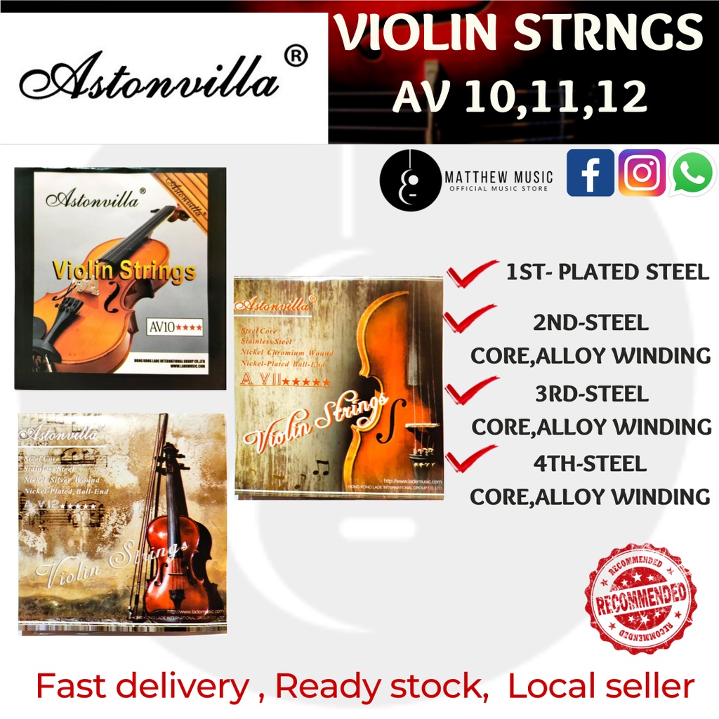 ASTONVILLA VIOLIN STRINGS AV 10,11,12