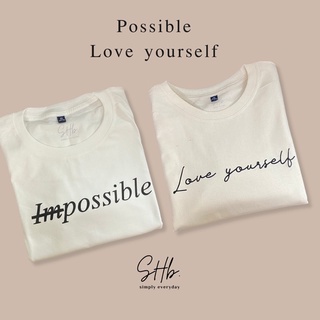 เสื้อยืดผ้าฝ้ายพิมพ์ลายแฟชั่นsherbettee|เสื้อยืดลาย possible/love yourself