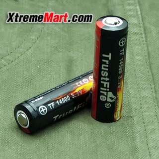 แบตเตอรี่ชาร์จ TrustFire 14500(AA) 3.7V 900mAh Li-Ion (ไม่มีวงจรป้องกัน) สีดำ