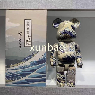 28cm Tall Bearbrick Action Figure Toy Kanagawa Surfing ตุ๊กตาแอ็คชั่น 400% Collections