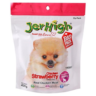 💥โปรสุดพิเศษ!!!💥 เจอร์ไฮ ชิคเก้น รสสตรอว์เบอร์รี่ สติ๊ก 420 ก. JERHIGH Dog Snack Strawberry Stick 420 g.