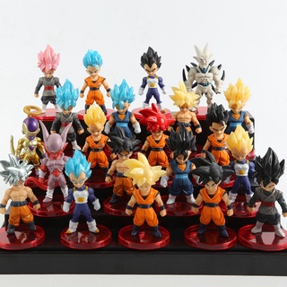 Dragon Ball 21pcs / Set Super Saiyan Goku Vegeta Gohan Vegito Gold Frieza Omega Shenron Shadow Dragons 6-7cm Figure Dragon Ball Autonomous Ultra Instinct