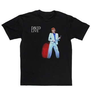 T-shirt  เสื้อยืด ลาย Unseix David Bowie David Live สีดํา DiyS-5XL