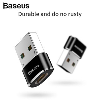 Baseus USB ตัวผู้เป็น Type-C ตัวเมีย อะแดปเตอร์แปลงโทรศัพท์ แท็บเล็ต โน้ตบุ๊ก