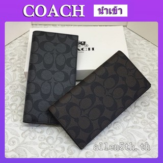 กระเป๋าสตางค์ Coach แท้ F75013 กระเป๋าสตางค์ผู้ชาย / กระเป๋าเงิน / กระเป๋าตัง / กระเป๋าสตางค์หนัง / กระเป๋าสตางค์ยาว