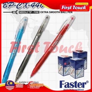 Faster CX-446 ปากกาลูกลื่น 0.5 มม. (1 ชิ้น) สีดํา / น้ําเงิน / แดง