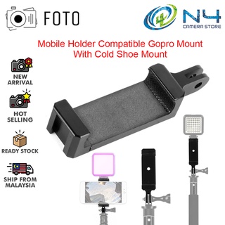 Foto คลิปหนีบโทรศัพท์มือถือ พร้อมสกรู 1/4 เข้าได้กับขาตั้งกล้อง GoPro