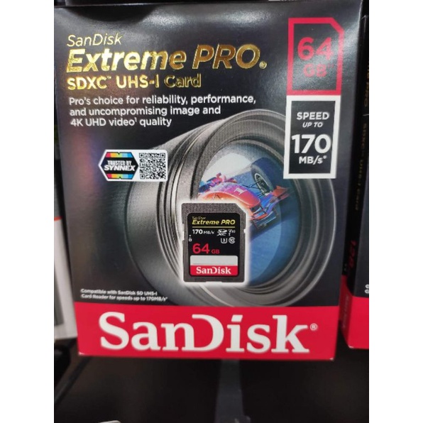 ของแท้ 100% SD CARD SanDisk Extreme Pro ความจุ 64GB (Speed up to 170Mb/s)