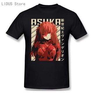 [COD]เสื้อยืดแขนสั้น พิมพ์ลายการ์ตูนอนิเมะ Evangelion Asuka แฟชั่นสําหรับผู้ชายS-5XL