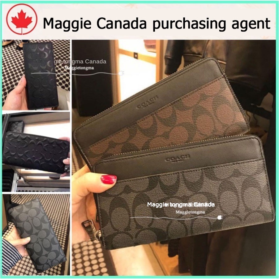 #Maggie Canada# ของแท้ 100% COACH 75000 กระเป๋าสตางค์ทรงยาวสำหรับผู้ชาย - กระเป๋าคลาสสิคสำหรับผู้ชาย