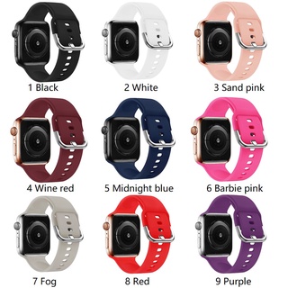 สายนาฬิกาข้อมือ ซิลิโคนนิ่ม พร้อมหัวเข็มขัดโลหะ สําหรับ Apple Watch 41 40 38 มม. 49 45 44 42 มม. Series Ultra 8 7 SE 6 5 4 3 2 1