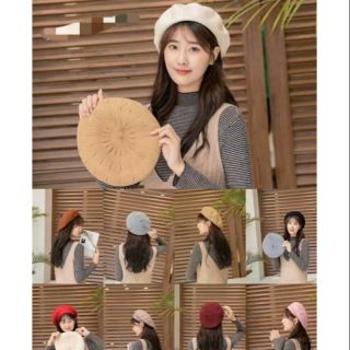 🔥พร้อมส่ง🔥 หมวกเบเร่ต์ Beretหมวกเบเร่ต์ Beret เบเร่ต์ พร้อมส่ง มีเก็บเงินปลายทาง