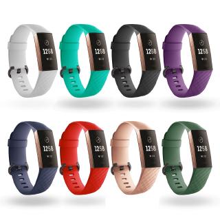 สายนาฬิกาข้อมือ ชนิดซิลิโคน สำหรับ fitbit charge 3 4