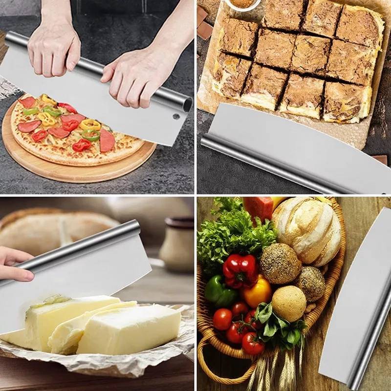 ที่ตัดขนม  มีดตัดอเนกประสงค์ ที่ตัดพิซซ่าขนาดใหญ่สแตนเลส 430 (Pizza Knife) พร้อมฝาครอบ ยาว 14 นิ้ว - รูปที่ 6