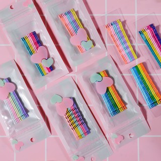 *พร้อมส่ง*กิ๊บแผงยาวหลายสีกิ๊บน่ารักสไตล์เกาหลี(10ตัว/แพ็ค)