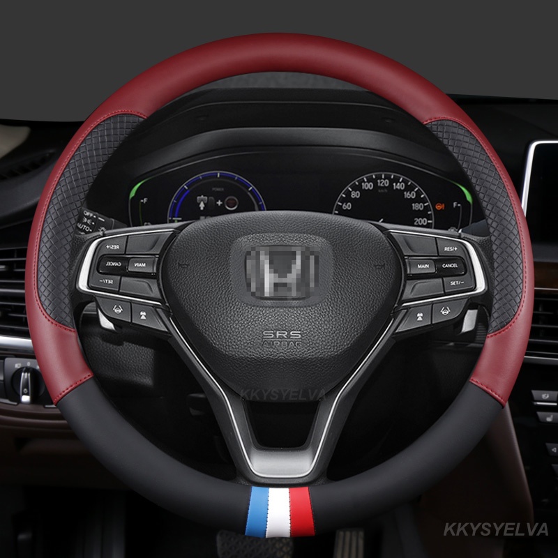 [ราคาโรงงาน] ปลอกหนังหุ้มพวงมาลัยรถยนต์ ขนาด 38 ซม. สําหรับ Honda Civic FC FD Jazz BRV CRV HRV