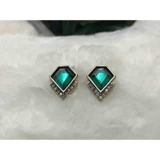 🌟 พร้อมส่ง 🌟 Retro Green Stud Earrings ต่างหูวินเทจสีเขียว