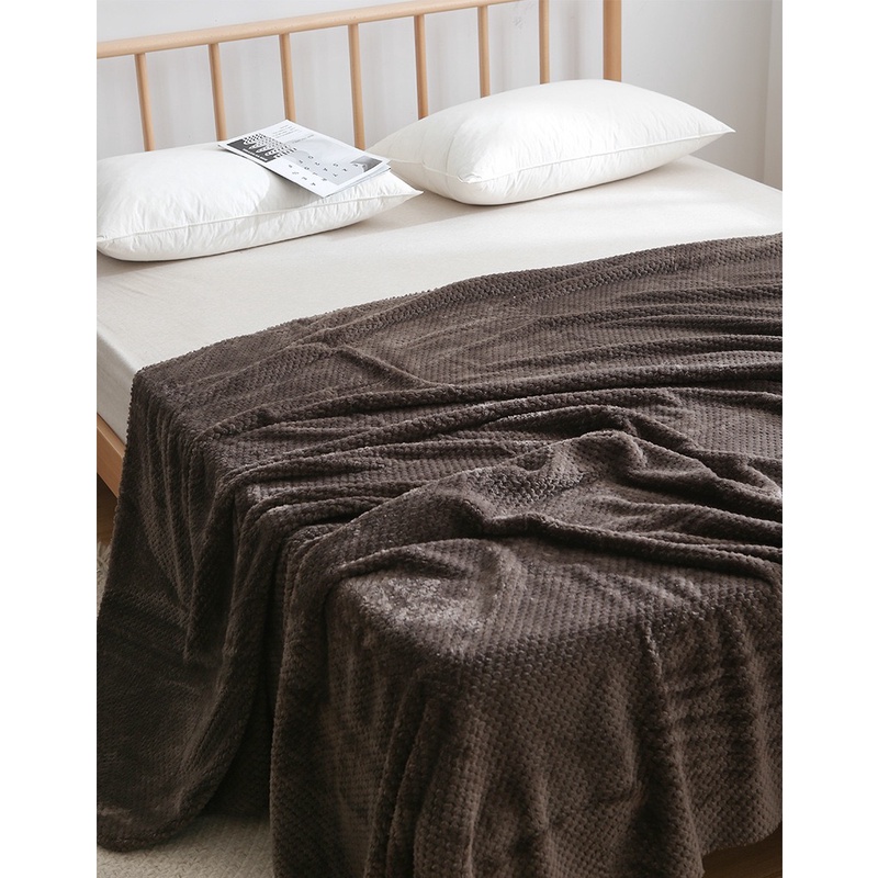 Gooddhome(กู๊ดโฮม) ผ้าห่มมินิมอลขนนุ่ม เนื้อผ้าขนแกะประการังเกรดพรีเมี่ยม - รูปที่ 2