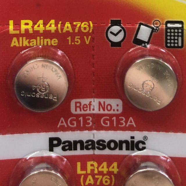 (2ก้อน,LR44) ถ่านกระดุม Panasonic Alkaline AG13 LR44 357A A76 G13