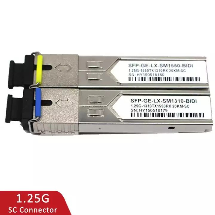 โมดูล SC SFP 1 คู่ Gigabit DDM BIDI โมดูล mini gbic 1000Mbps เข้ากันได้กับสวิตช์ Mikrotik Cisco