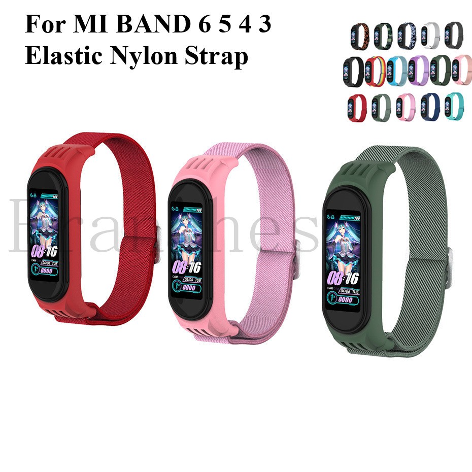 สําหรับ Xiaomi Mi Band 6 5 4 3 สายไนล่อน ยืดหยุ่น ห่วง สร้อยข้อมือ กีฬา หายใจ สร้อยข้อมือ Miband อุปกรณ์เสริมสมาร์ทวอทช์ หัวเข็มขัด Mi Band Mi Band Mi Band Mi Band Mi Band Mi Band Mi Band Mi Band Mi Band