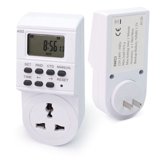 Digital Timer 220V 10A รุ่น 492 (เครื่องตั้งเวลาเปิดปิดไฟอัตโนมัติ) ทามเมอร์ตั้งเวลาดิจิตอล ปลั๊กตั้งเวลาดิจิตอล